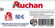 Arnaque coupon 50€ Auchan (capture Facebook)