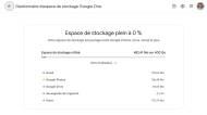 Espace de stockage plein à 0% avec Google One (Crédit : capture compte)