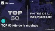 Playlist Top 50 fête de la musique (capture)