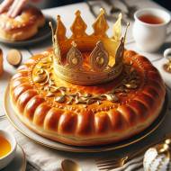 Épiphanie : une galette des Rois et sa couronne dorée ( Crédit : Alex.I )