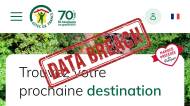 Page Gîtes de France et tampon Data Breach (Crédit : capture site web)