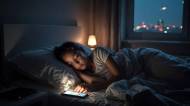 Une jeune femme victime de la pollution lumineuse et sonore pendant son sommeil (Crédit : Alex.I)