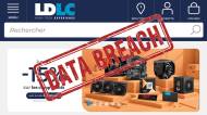 Page d’accueil LDLC et le tampon Data Breach (Crédit : capture site web)