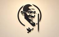 Gandhi : la non-violence et la paix illustrée de manière dépouillée (Crédit : Alex.I)