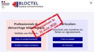 Page d’accueil du service Bloctel du gouvernement et tampon de fermeture (Crédit : capture bloctel.gouv.fr)