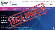 Page ANFR et tampon Data Breach (Crédit : capture ANFR)
