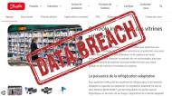 Page Danfoss contrôle vitrines réfrigérées et tampon Data Breach (Crédit : capture site)