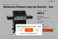 Exemple de paiement en x2 x3 x4 sans frais avec un barbecue gaz (Crédit : Alex.I)
