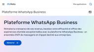 Page web de la Plateforme WhatsApp Business (Crédit : capture Meta)