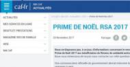 CAF - Prime de Noël RSA 2017
