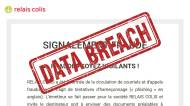 Message de Relais Colis Data Breach (Crédit: capture site)