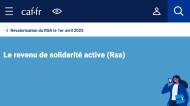 Page de la CAF pour le RSA 2025 (Crédit : capture site web de la CAF)