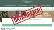 Site internet Florajet et tampon data breach (Crédit : capture Florajet)