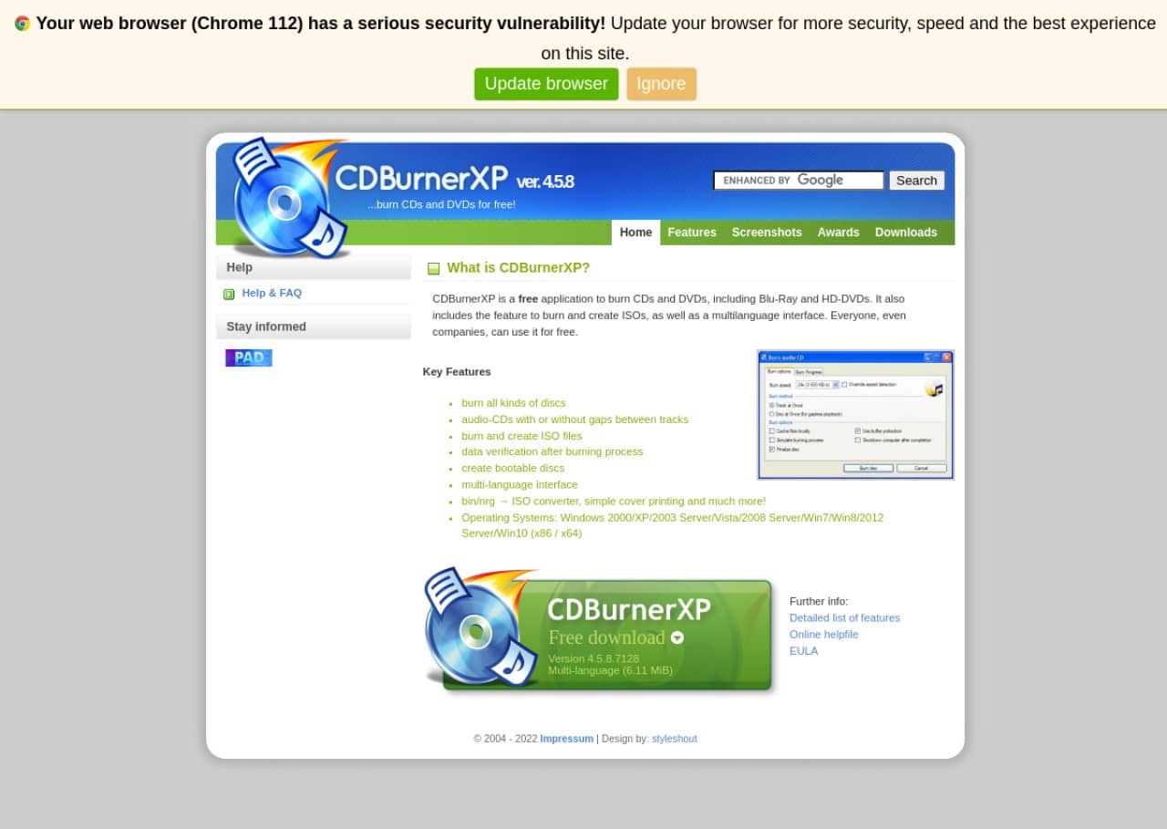 CDBurnerXP : logiciel pour graver des CD et des DVD