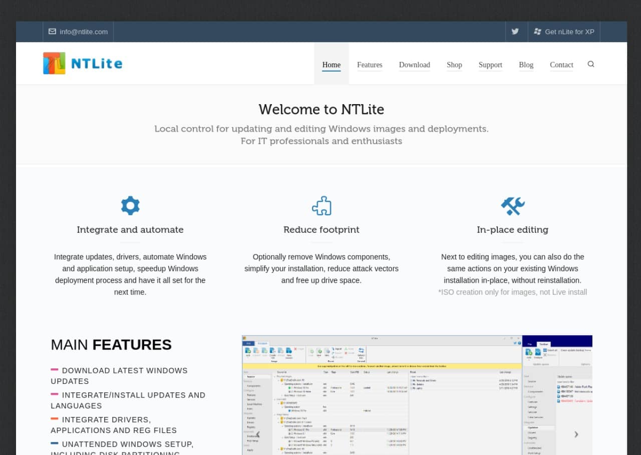 NTLite : solutions pour la personnalisation de Windows