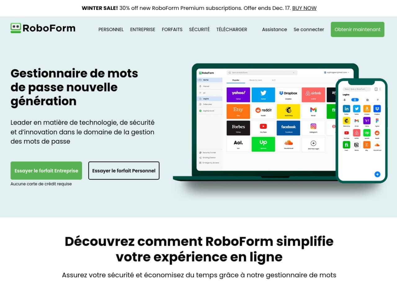 Roboform : générez et enregistrez vos mots de passe